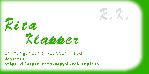 rita klapper business card